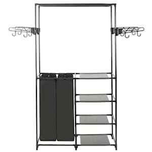 Stojan na oblečení ocel a netkaná textilie 87x44x158 cm černý - obrázek 2