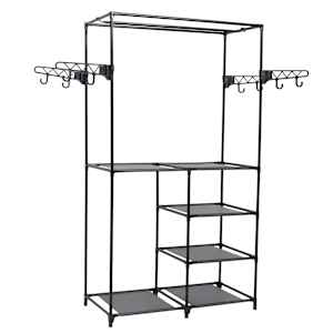 vidaXL riidenagi, teras ja mittekootud kangas, 87 x 44 x 158 cm, must