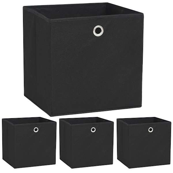 vidaXL mittekootud kangast hoiukastid 4 tk 32 x 32 x 32 cm must
