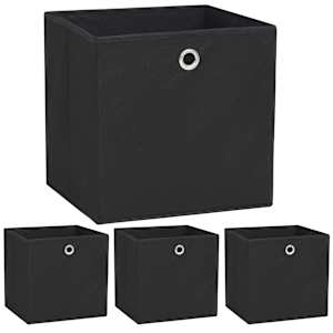 Úložné boxy 4 ks netkaná textilie 32 x 32 x 32 cm černé