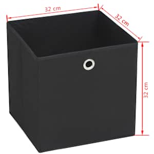 Úložné boxy 10 ks netkaná textilie 32 x 32 x 32 cm černé - obrázek 7