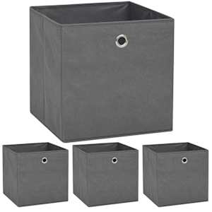 Úložné boxy 4 ks netkaná textilie 32 x 32 x 32 cm šedé