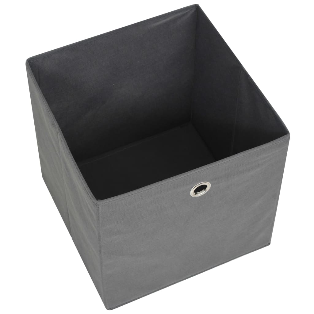 VidaLife Opbergboxen met deksel 10 st 32x32x32 cm stof crème