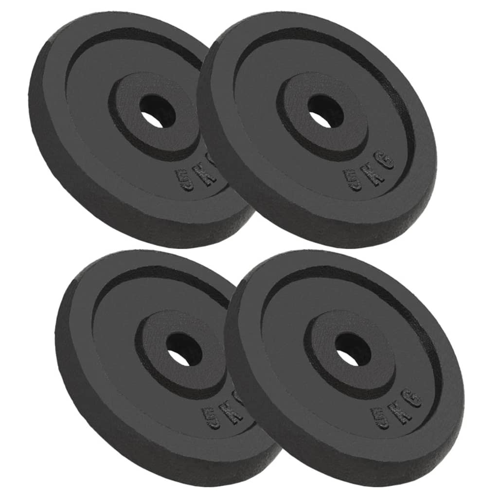 vidaXL Vektskiver 4 stk 4x5 kg støpejern