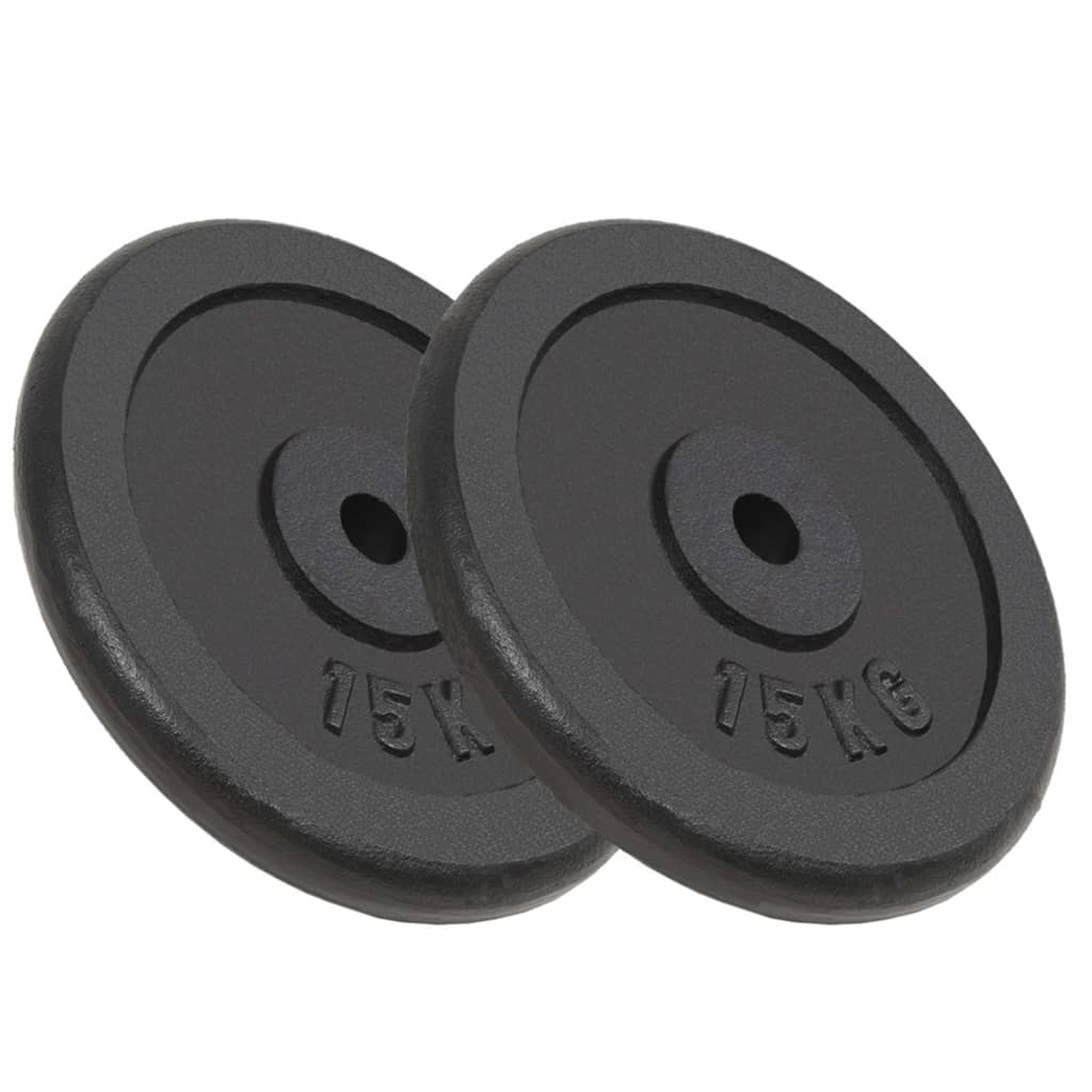 vidaXL Vektskiver 2 stk 2x15 kg støpejern