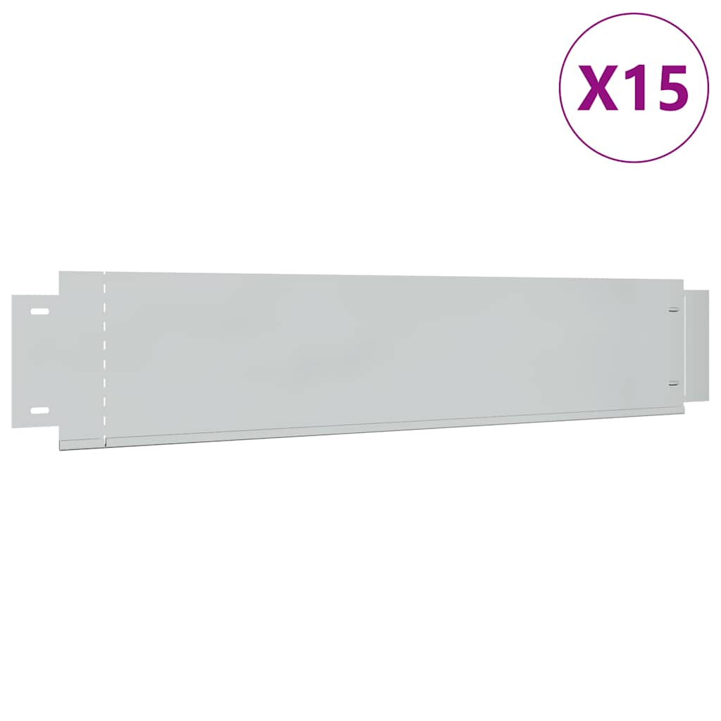 vidaXL Trávní lem 15 ks pozinkovaná ocel 100 x 20 cm