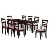 vidaXL Essgruppe Ausziehtisch Stühle 9-tlg. Braun