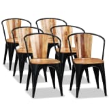 vidaXL Chaise de salle à manger 6 pcs Bois d'acacia massif