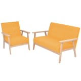 vidaXL Set di Divani 2 pz in Tessuto Giallo