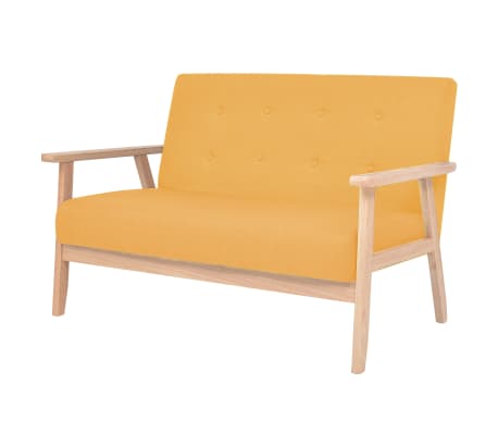 vidaXL Ensemble de canapé 2 pcs Tissu jaune