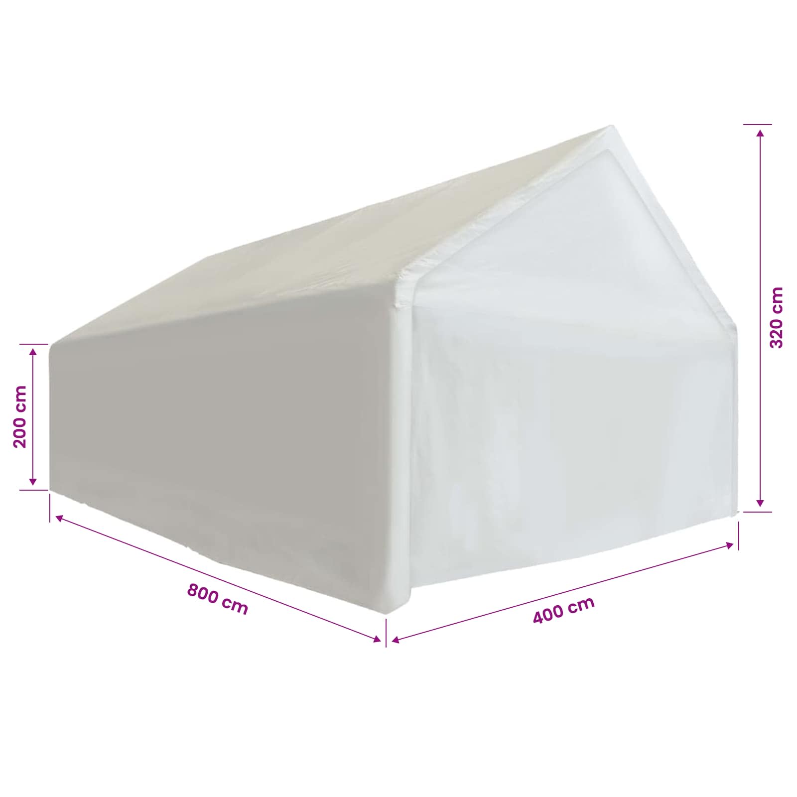 Storage Tent Fabric size guide