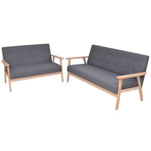 vidaXL 2-osaline diivanikomplekt, kangast, tumehall