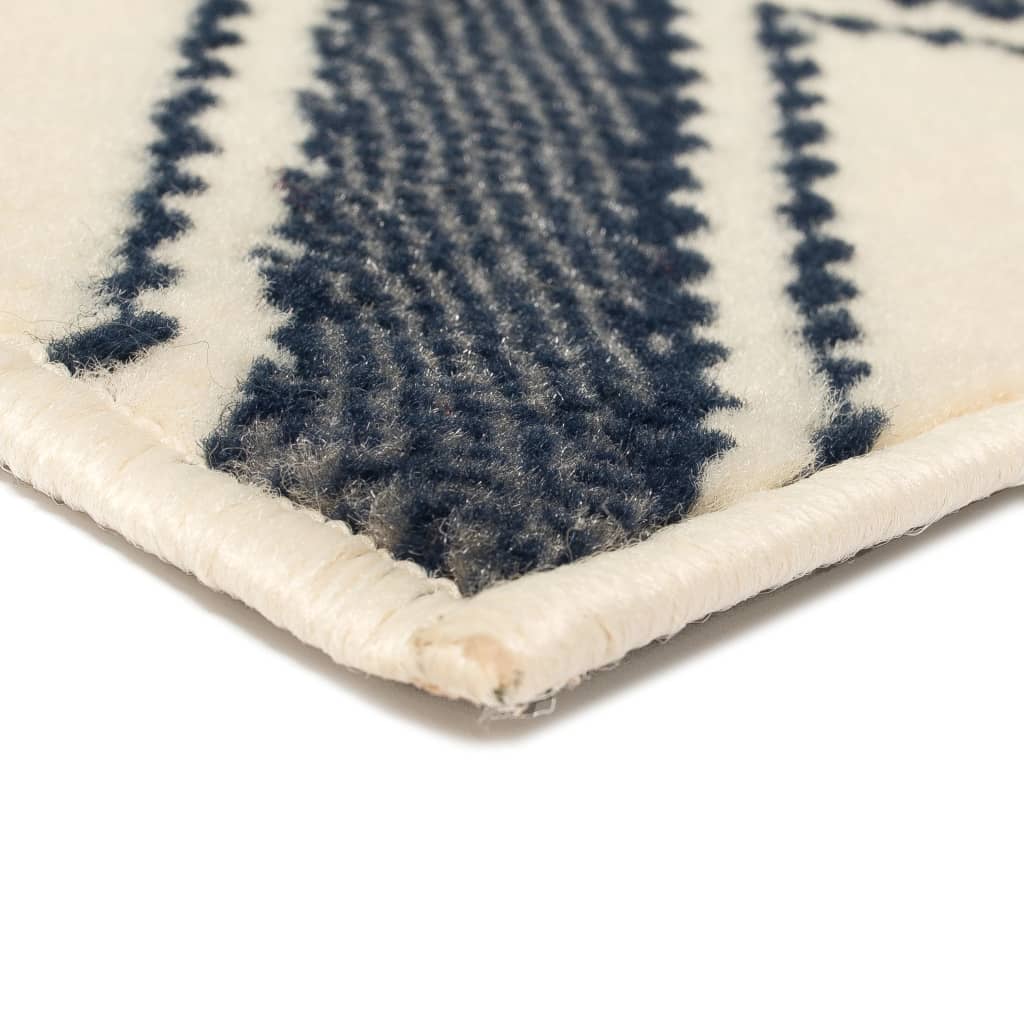 Barna/fekete/kék modern szőnyeg cikcakk mintával 80 x 150 cm 