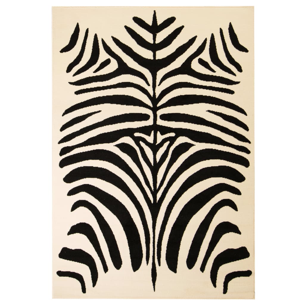 vidaXL Covor modern, design zebră, 80 x 150 cm, Bej/negru vidaxl.ro