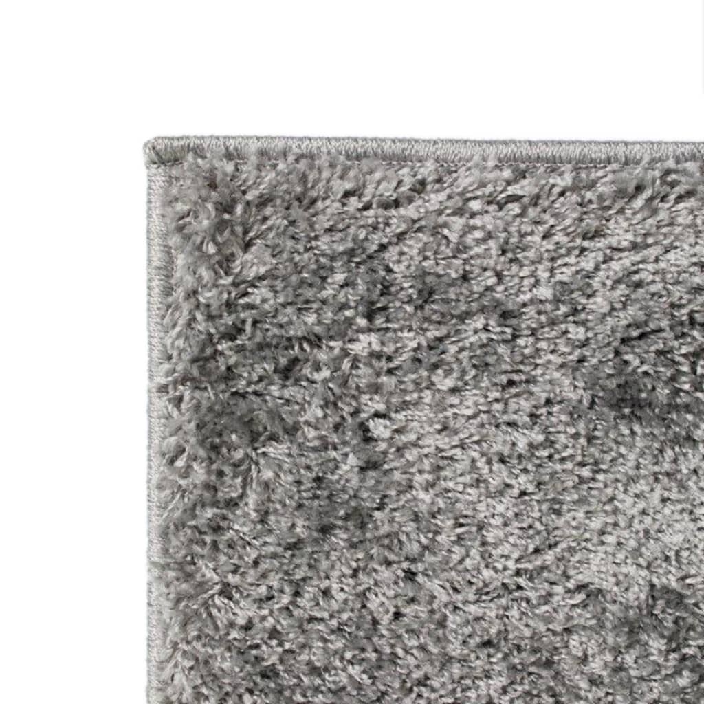 vidaXL Chlpatý koberec, 140x200 cm, sivý