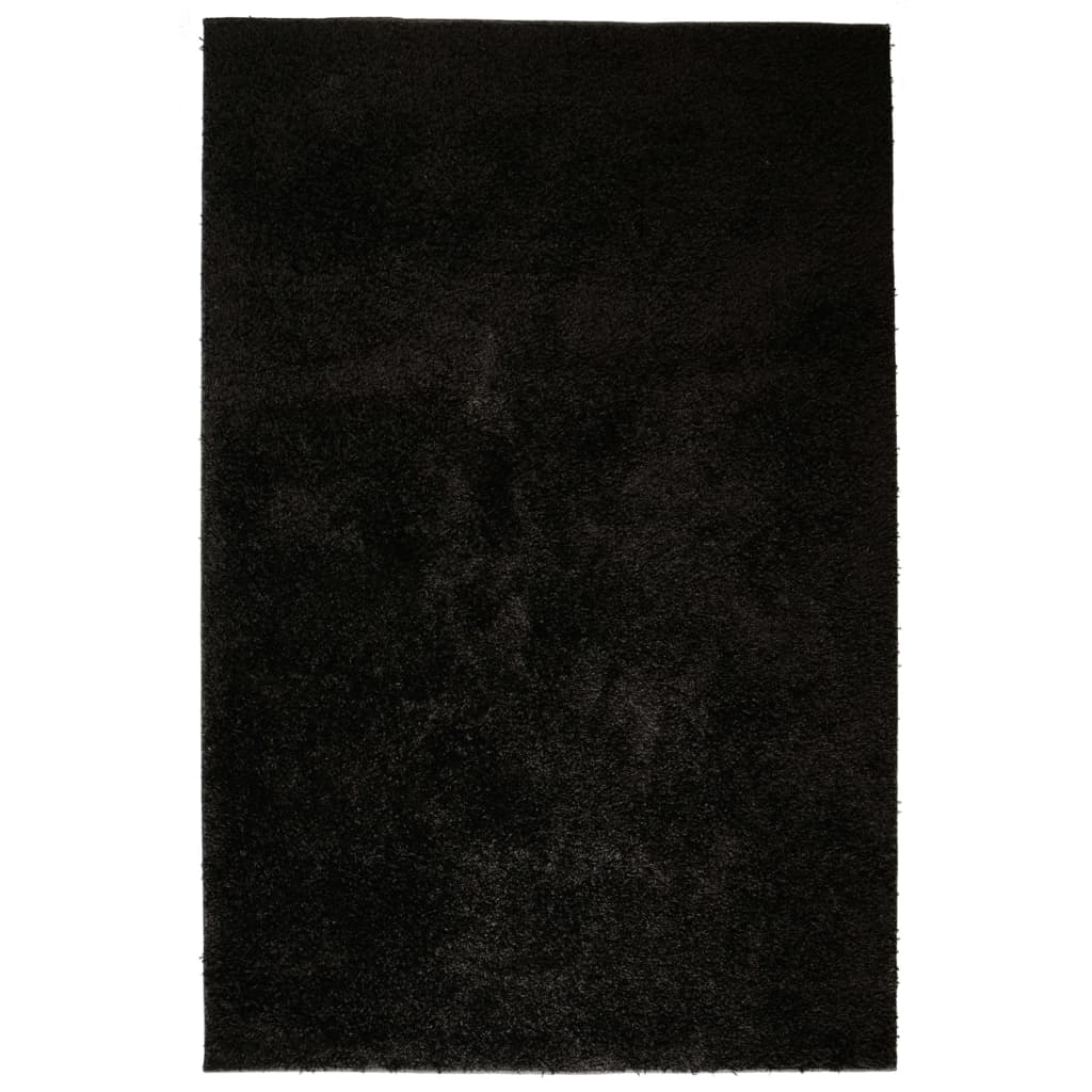 Poza vidaXL Covor cu fir lung, 140 x 200 cm, negru
