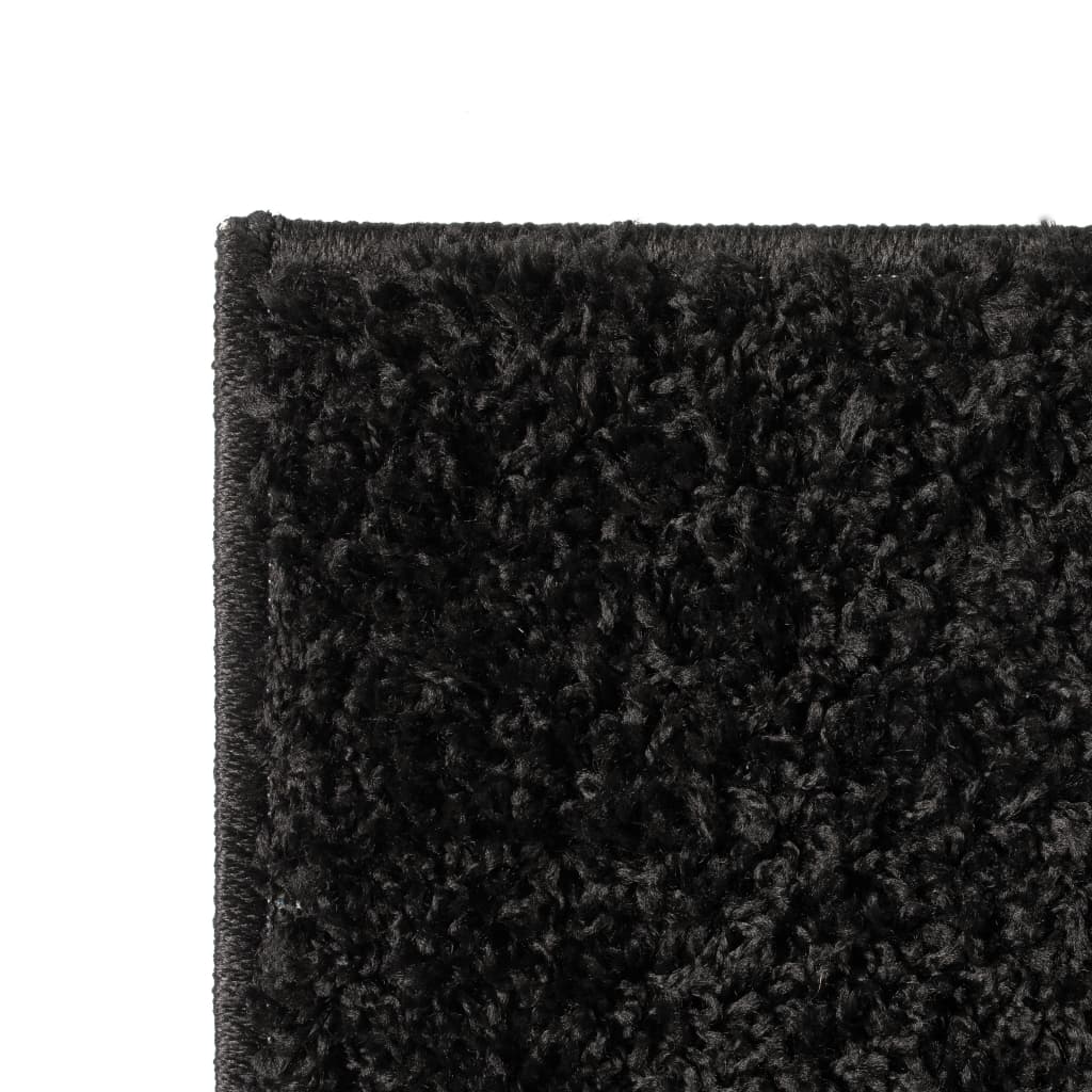 vidaXL Рошав килим тип шаги, 160x230 см, черен