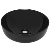 vidaXL Lavabo rond Céramique Noir 41,5 x 13,5 cm