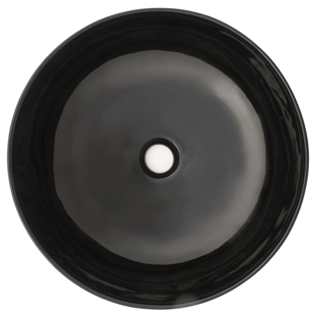 VidaXL - vidaXL Wastafel rond 41,5x13,5 cm keramiek zwart