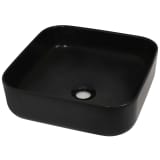 vidaXL Keramični umivalnik kvadratne oblike črne barve 38x38x13,5 cm