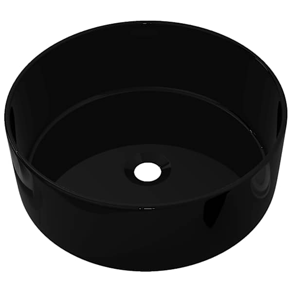 vidaXL &uuml;mar keraamiline valamu 40 x 15 cm, must