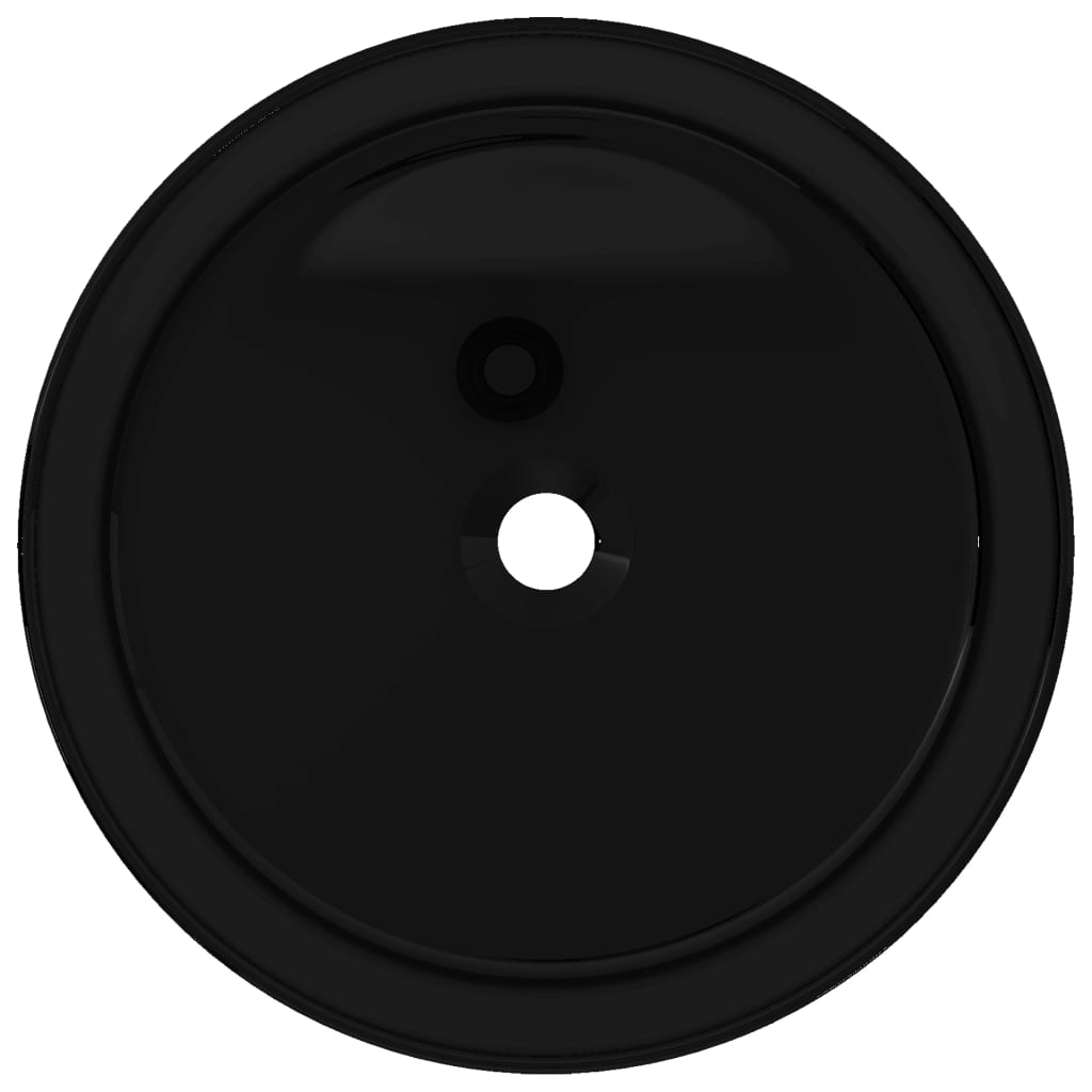 VidaXL - vidaXL Wastafel rond 40x15 cm keramiek zwart