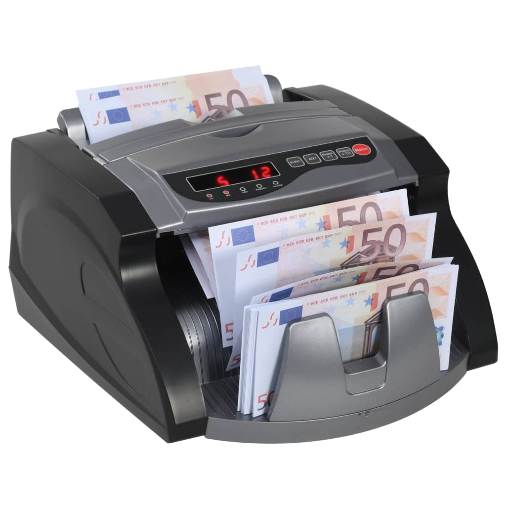 vidaXL Geldteller voor bankbiljetten zwart en grijs vidaXL Geldteller voor bankbiljetten zwart en grijs