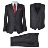 vidaXL Fato formal para homem 3 pcs tamanho 56, preto