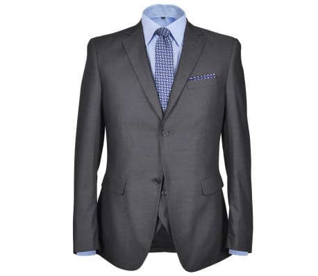 vidaXL vīriešu uzvalks, trīsdaļīgs, 56. izmērs, antracītpelēks