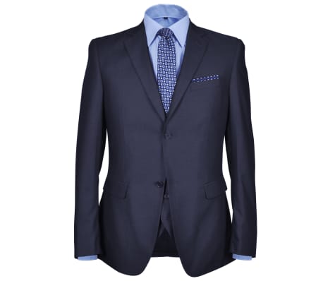 vidaXL Traje de chaqueta de hombre 3 piezas talla 56 azul marino