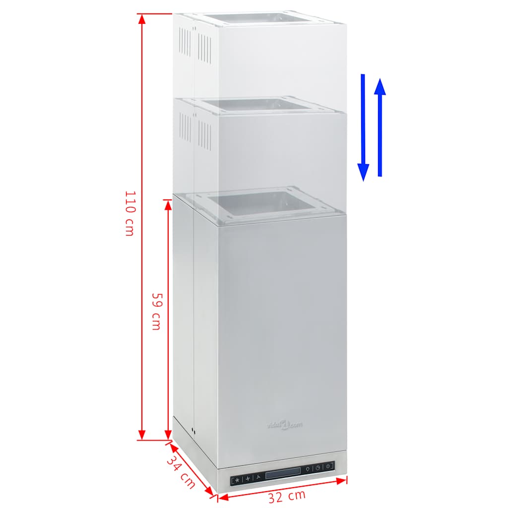 Hotte îlot Avec écran Tactile LCD Et Capteur 756 M³ / H LED VidaXL 15 width=274