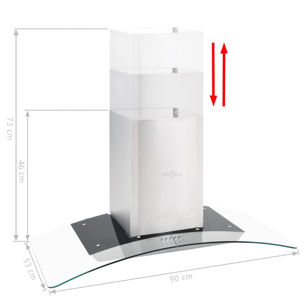 

vidaXL Wandafzuigkap 756 m³/u LED 90 cm roestvrij staal