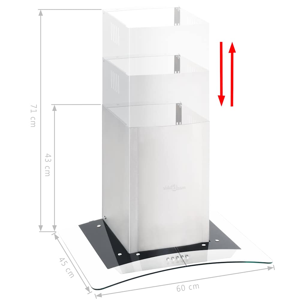 

vidaXL Wandafzuigkap 756 m³/u LED 60 cm roestvrij staal