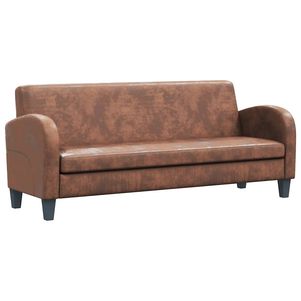 vidaXL Sofa 3-Sitzer Wildleder-Optik Braun