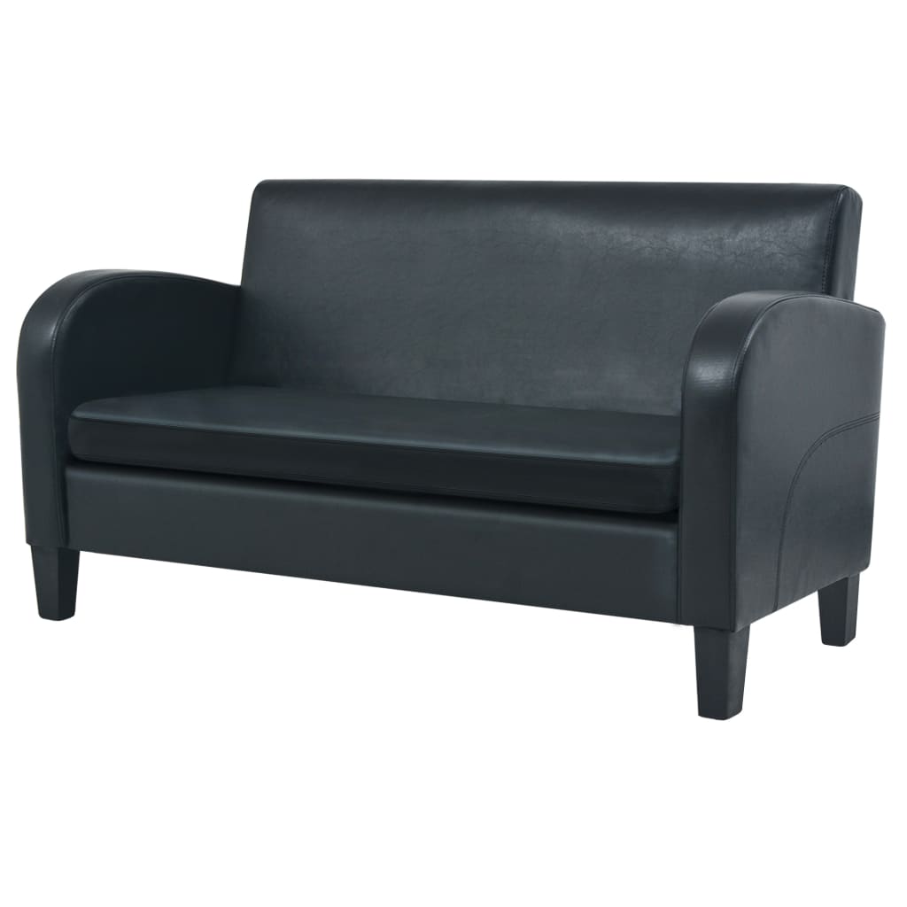 vidaXL Sofa 2-Sitzer Kunstleder Schwarz