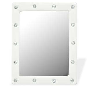 vidaXL Wall Mirror Artificial Leather 40x50 cm Glossy White