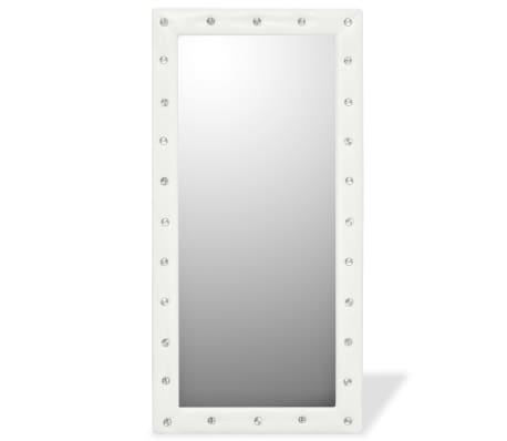 vidaXL Wall Mirror Artificial Leather 60x120 cm Glossy White