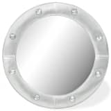 vidaXL Wandspiegel 40 cm kunstleer glanzend zilver