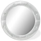 vidaXL Veggspeil kunstlær 60 cm blank sølv