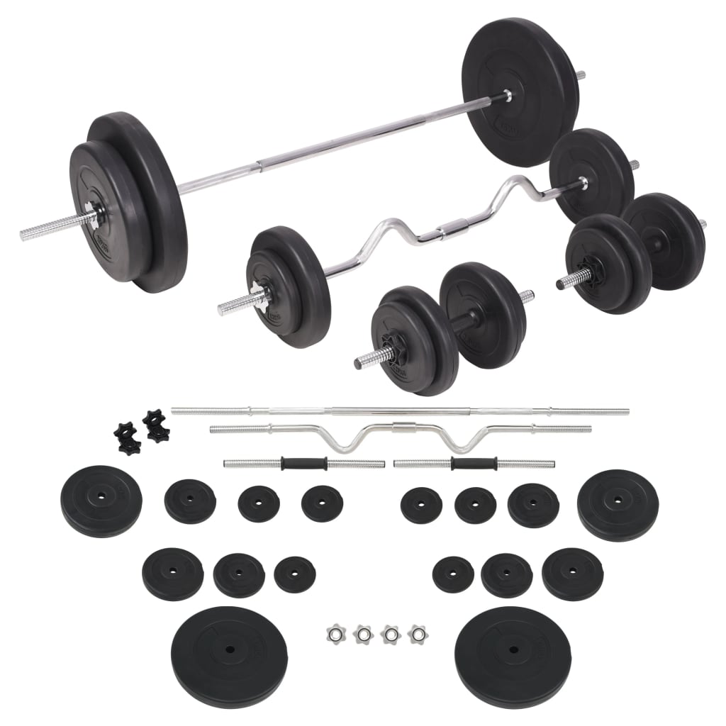 vidaXL Skivst&aring;ng och hantlar set 90 kg
