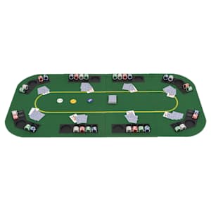 Skládací pokerová deska na stůl 4dílná obdélníková zelená - obrázek 8