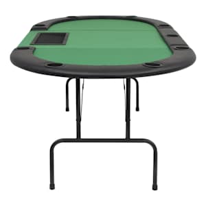 Skládací pokerový stůl pro 9 hráčů 3 díly oválný zelený - obrázek 4