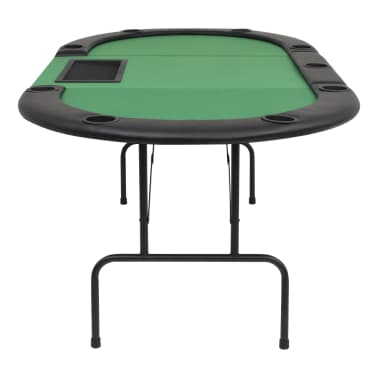 vidaXL Mesa de póquer dobrável em três 9 jogadores verde[3/8]