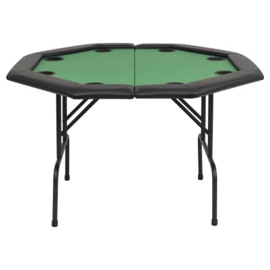 vidaXL Mesa de póquer dobrável em dois 8 jogadores octogonal verde[3/6]