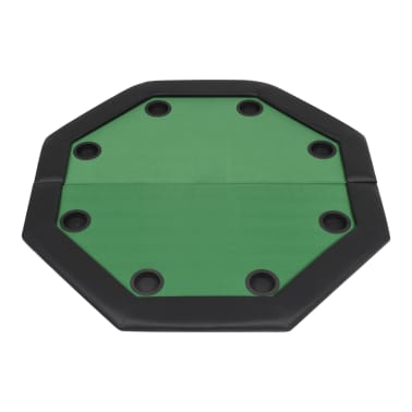 vidaXL Mesa de póquer dobrável em dois 8 jogadores octogonal verde[4/6]