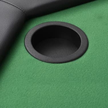 vidaXL Mesa de póquer dobrável em dois 8 jogadores octogonal verde[5/6]