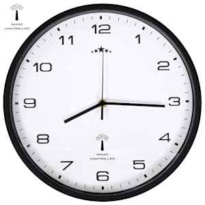 Rádiem řízené nástěnné hodiny Quartz 31 cm bíločerné - obrázek 1