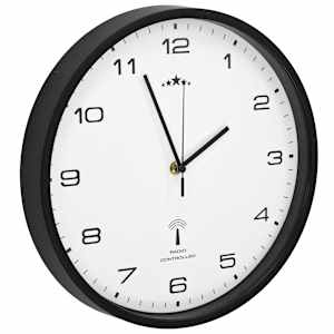 Rádiem řízené nástěnné hodiny Quartz 31 cm bíločerné - obrázek 4
