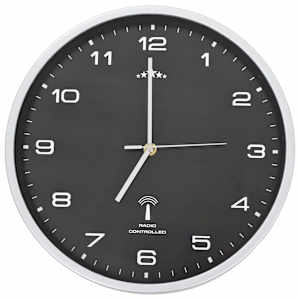 Rádiem řízené nástěnné hodiny se strojkem Quartz 31 cm černé - obrázek 3