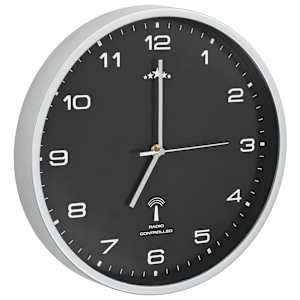 Rádiem řízené nástěnné hodiny se strojkem Quartz 31 cm černé - obrázek 4